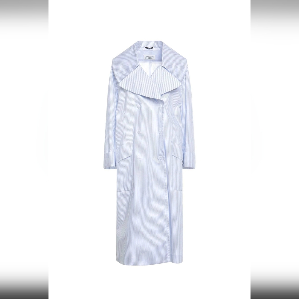 Maison Martin Margiela Blue Striped Trench Coat